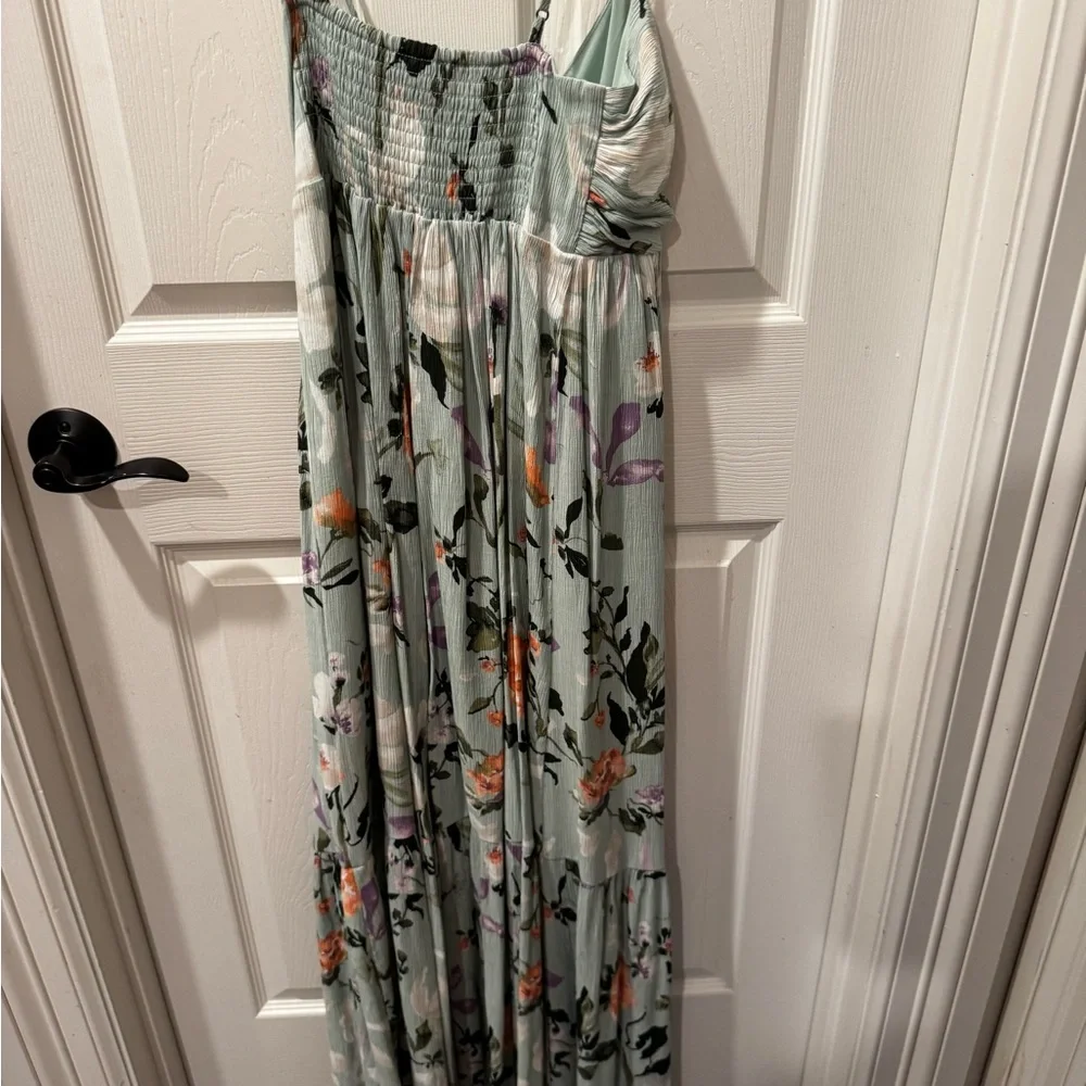 Abercrombie & Fitch Mint Green Floral Maxi Dress
